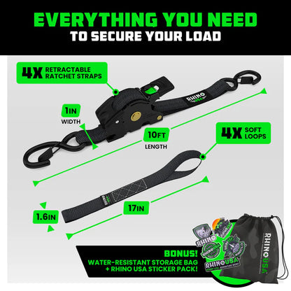 Retractable Ratchet Straps